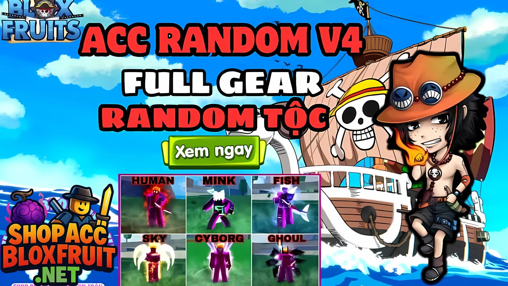 Acc V4 Full Gear Random Tộc 100k