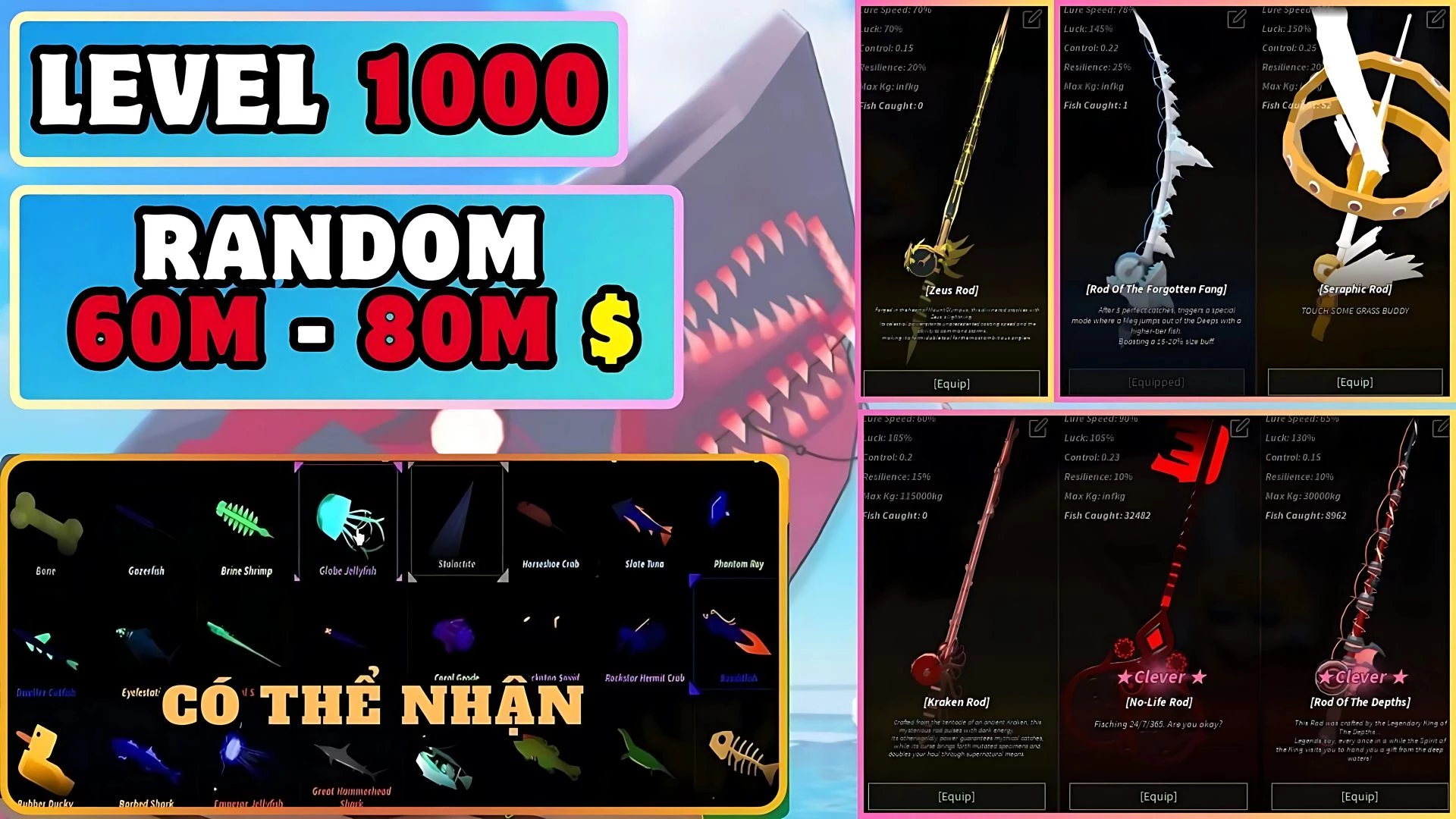 Acc Fisch Vip Nhất Game Max Level Giảm giá 120k