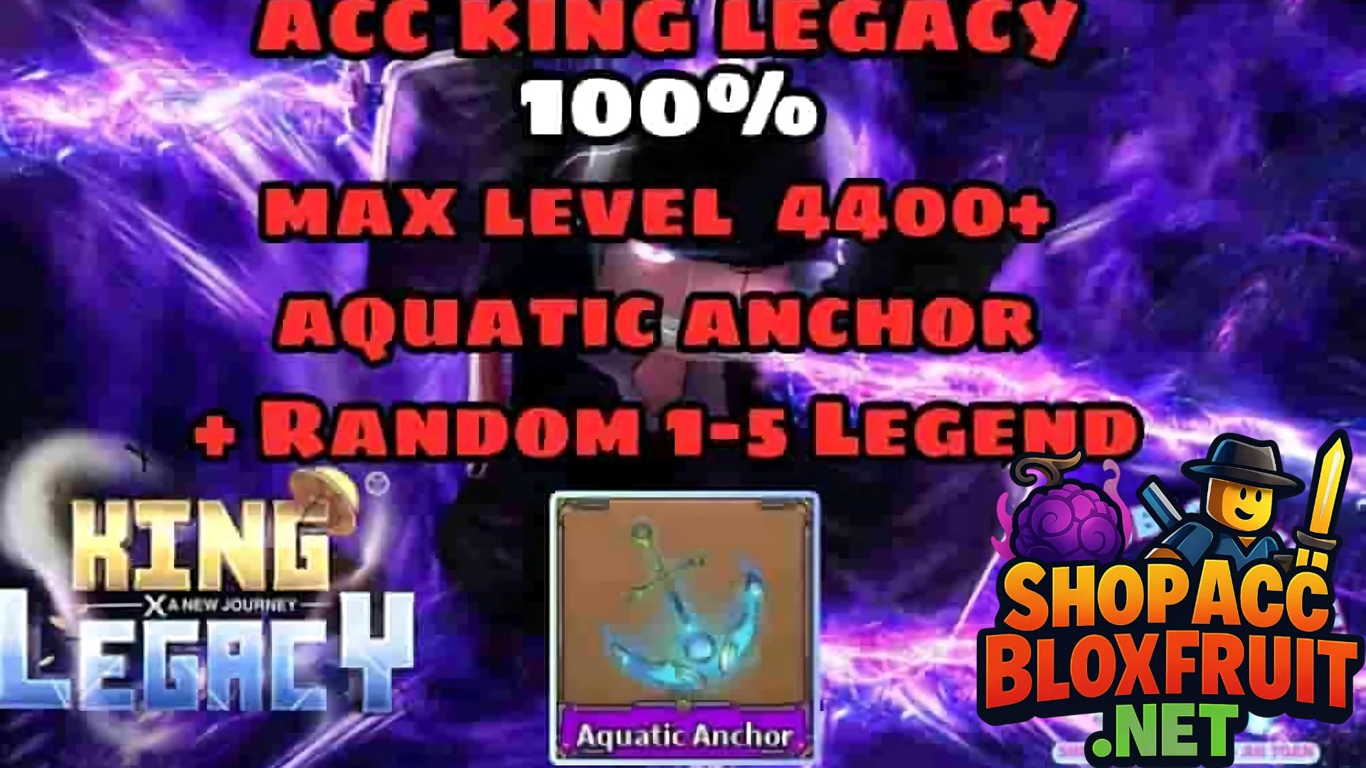 Acc King Legacy Có Aaquatic Anchor 140k